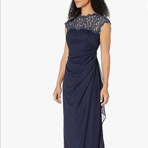 Beautiful Alex Evening Navy blue gown